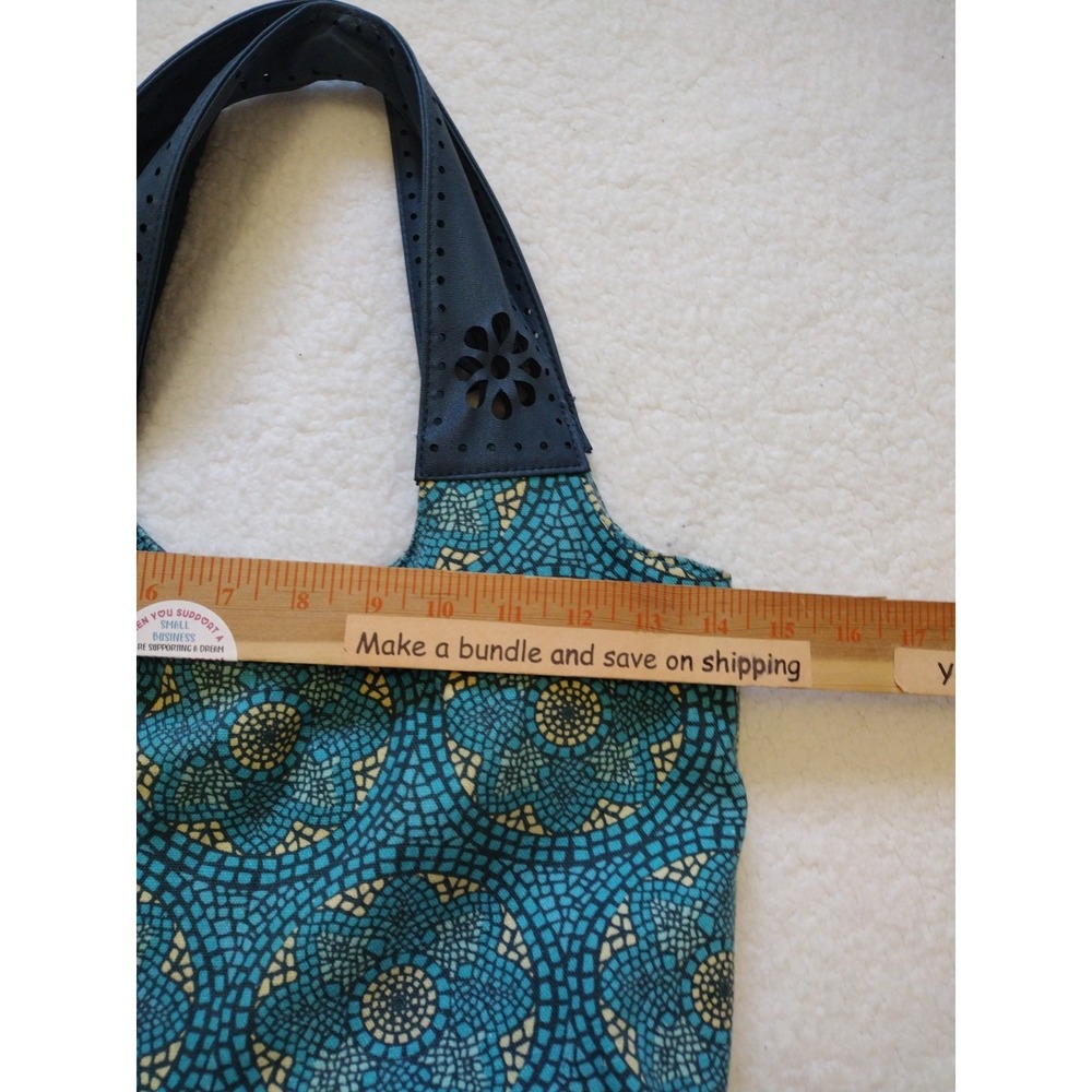 Xhilaration Shoulder Bag Woman's Medium Blue Boho Geometric‎  Faux Leather Strap - Picture 5 of 9